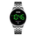 SKMEI 1579 Silver Stainless Steel Digital Watch For Men - Silver. 