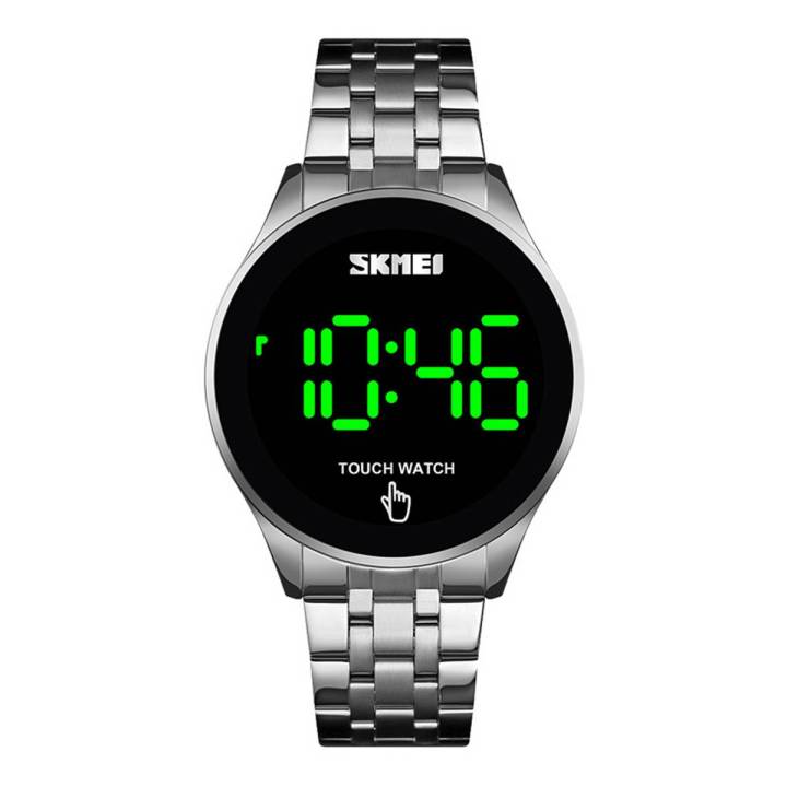 SKMEI 1579 Silver Stainless Steel Digital Watch For Men - Silver