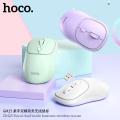 HOCO GM25 Dual-Mode Wireless Bluetooth 2.4G Silent Mouse Black White Light Green Purple Color.
