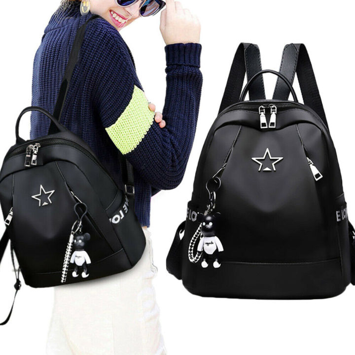 Women%20Small%20Backpack%20Travel%20Nylon%20Handbag%20Shoulder%20Bag%20Black%20Gifts%20Fashion%20-%20Image%202