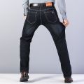 2022 Cotton Men's Jeans Denim Pants Brand Classic Clothes Overalls Straight Trousers for Men Black. 