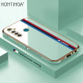Hontinga for Realme 5 Pro Back Cover + Free Lanyard Luxury 6D Plating Fashion Racing Side Pattern Case Soft Silicone Square Mobile Cover.