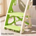 Toddler Step Stool Triangular Structure 2 Levels Toddler Step Stool Stable Ergonomic Height Adjustable with Handle for Bathroom. 