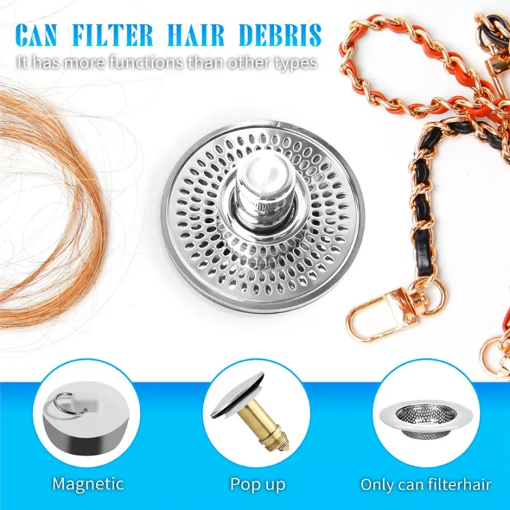 Athroom%20Sink%20Stopper%20and%20Sink%20Drain%20Strainer%202%20in%201%20Catches%20Hair%20and%20Debris%20Suitable%20for%201.34-1.46Inch%20Drainage%20Holes,%20Easy%20to%20Use%20-%20Image%205
