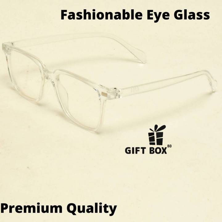Eye Glass Men Fashionable Transparent White Frame Reading Glasses