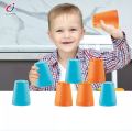 Kids educational toys speed stacking cup 3 in 1 building block pitching ball plastic quick stack folding cup stack up cup toys. 