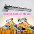 Nasima Day to Day Fashion House Premium Stainless Steel & Iron Mixed 10-Inch Wall Mounted 8-Hook Waterfall Bracket Hanger – Heavy Duty Clothes Display Bar for Showrooms, Boutiques & Home Wardrobe.