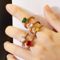 China Wholesale Stainless Steel Rings Gold Plated Heart Cubic Zirconia Stainless Steel Finger Rings For Women Jewelry. 