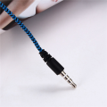 4X H-169 3.5mm MP3 MP4 Wiring Subwoofer Braided Cord, Headphones with Wheat Wire Control(Blue).
