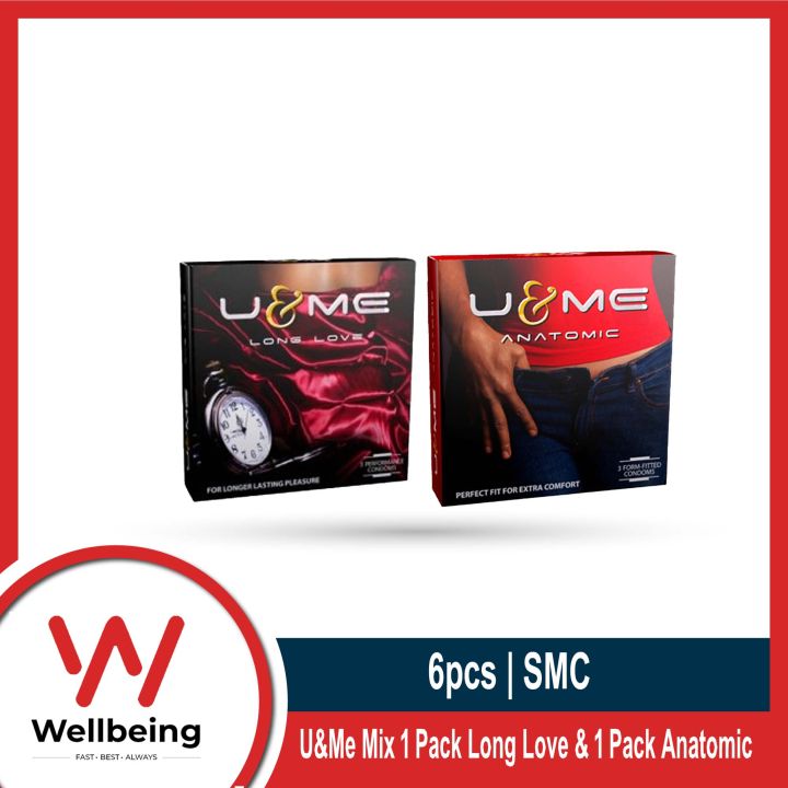 U&Me Mix - 1 Pack Long Love Dotted & 1 Pack Anatomic Condom Foe Men - 3x2=6pcs
