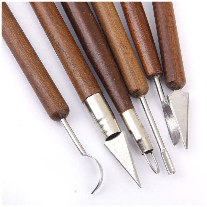 Pottery%20Clay%20Sculpture%20Carving%20Modeling%20Tools%20Wooden%20Handle%20of%206pcs%20-%20Image%205