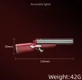New Creative Double Flame Metal Mini Gun Shape Lighter Refillable Butane Gas Lighter Cool Gadget Candle Lighter Men's Gift. 