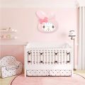 Sanrio new product My melody children's cute kawaii wall clock living room bedroom silent sweep second cartoon clock girl gift.