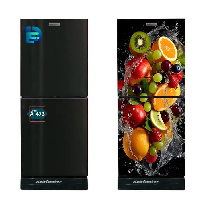 Flower Fridge Stickers | Double Door Fridge Stickers | Refrigerators Stickers with Self-Adhesive Stickers Easy to Apply (Size 60X 24)Inches