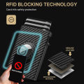 Mens Wallet Card Holder for AirTag:Pop up Card Case, RFID Blocking, Smart, Slim, ID Window | Cash Slot (AirTag not included).