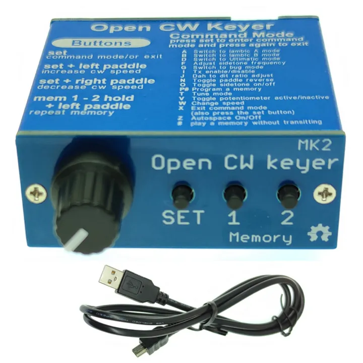 Open CW Keyer MK2 KIT with Metal Case CW Keyer MK2 KIT CW Speed Adjustable From 1 to 999 WPM(Assembled)