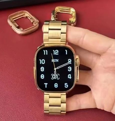 Watch%208%20Ultra%20Gold%20Edition%20Smartwatch%20with%20Sports%20Mode%2049MM%20Gold%20and%20Orange/Black%20Belt%20Smartwatch%20With%20**ple%20Logo%20-%20Image%203