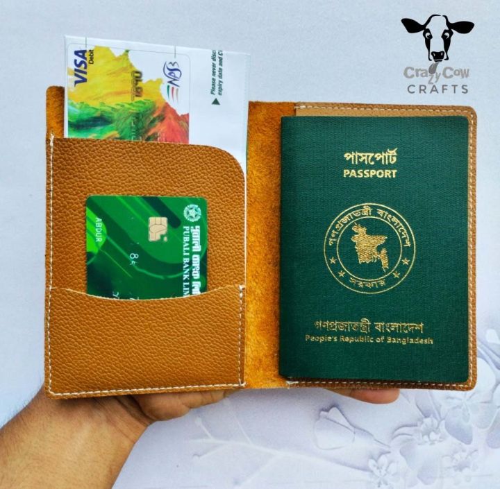LEATHER PASSPORT COVER HOLDER LEATHER BLACK CC-201