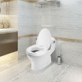 Raised Toilet Seat with Lid 300 Lbs Heavy Duty Elevated Toilet Seat with Tightening Clamps Raised Toilet Seats for Most Elongated Toilets (White, 6 Inches).