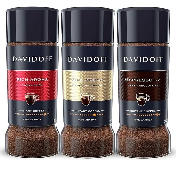 Davidoff Coffee Variety Pack Of Rich Aroma + Fine Aroma + Espresso 57 100 Gram Each (Pack Of 3), Granule, Bottle