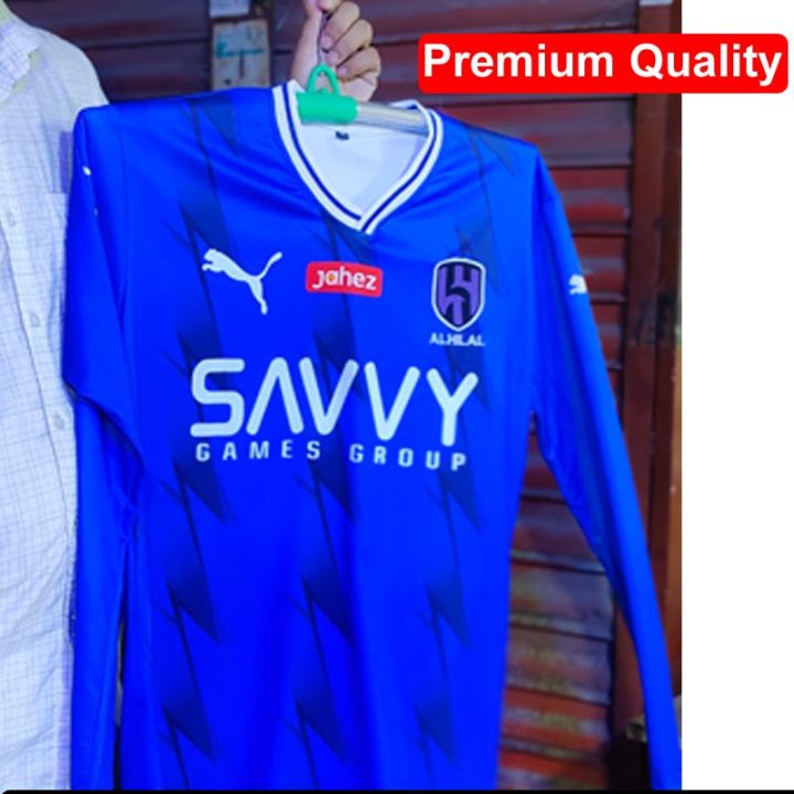 Gear Up For The Game With The Al Hilal Full Sleeve Football Jersey - Official Home Jersey For Football Enthusiasts
