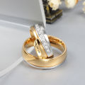 Customized Name Engraving Wedding Engagement Rings for Women Men Personalized Couple Rings with Zirconia Anniversary Gift.