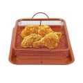 2 Piece Nonstick Copper Crisper Tray and Basket, Air Fry in your Oven, for Baking and Crispy Foods.