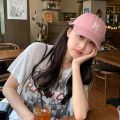 High Quality White Pink Baseball Cap Female Korean Rose Powder Cap Small Face Streetwear Embroidery Letter R Hat Basket Homme.