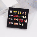 Women Cartoon Enamel Stud Earrings Icecream Hamburger Fruit Pineapple Egg Milk Animal Ear Studs Cute Gift-Cola Kids. 