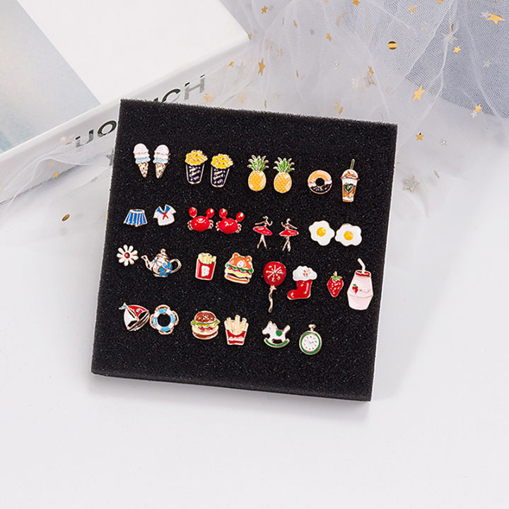 Women%20Cartoon%20Enamel%20Stud%20Earrings%20Icecream%20Hamburger%20Fruit%20Pineapple%20Egg%20Milk%20Animal%20Ear%20Studs%20Cute%20Gift-Cola%20Kids%20-%20Image%202