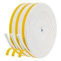 Self Adhesive Foam Tape Door 6mm Wide x 3mm Thick 3 Pcs Each White.