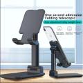 Universal Tablet and Phone Holder Stand, Folding Desktop Stand, ABS Material, Compact and Portable.