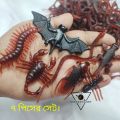 7 pieces silicone Chinese soft life like toy, cockroach, bat, lizard, ant, snake, scorpion, centipede. 