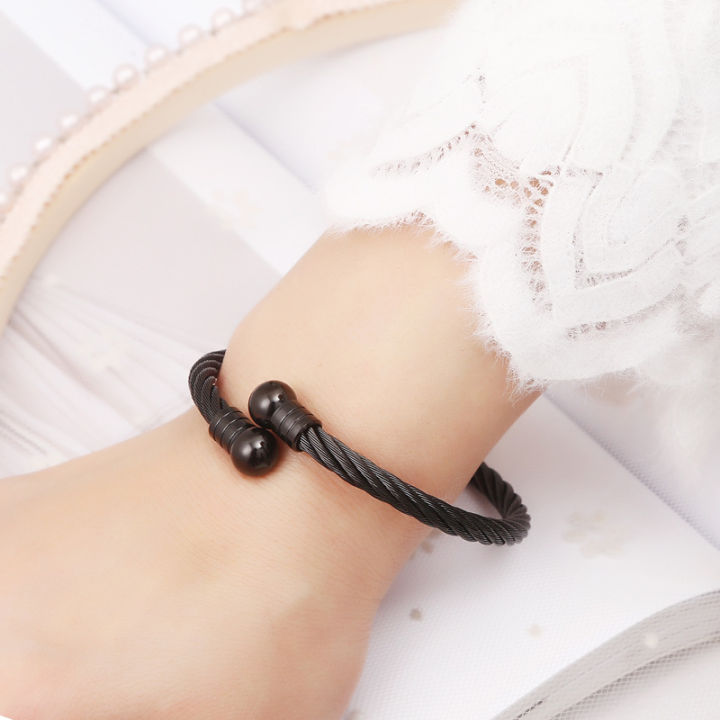 Manufacturers%20supply%20cross-border%20foreign%20trade%20European%20and%20American%20hand%20jewelry,%20men's%20waterproof%20electroplated%20metallic%20stainless%20steel%20wire%20ring%20open%20bracelet%20women%20-%20Image%202