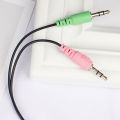 3.5mm Stereo Audio Female to 2 Male Headset Microphone Y Splitter Cable Adapter In stock.