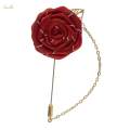 Men Cloth Rose Flower Lapel Pin for Men, Rose Floral Brooch, Handmade Boutonniere Pins for Suit Lapel Pin Wedding Brooch.