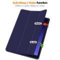 Flip Cover for Samsung Galaxy Tab A9 Plus 11 inch case, Soft Flexible Flip Case Cover with S Pen Holder for Samsung Galaxy Tab A9+ 11 inch with Auto Sleep Wake - Trifold Black / Blue.