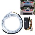 (New)1.5m Car Auto Waterproof Universal Four Color Rear Flowing Light Tail Box Lights with Tail Light Controller, Ice Blue Light Driving Light, White Light Reversing Light, Red Light Brake Light, Yellow Light Turn Signal Light, LED Lamp Strip Tail Decorat. 