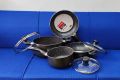 New Prestiege Non Stick 7 Pcs Cookware Set Marble Coating Layers For Superior Release -Marble Coated,1Pcs Casserol,1Pcs Fry pan,1Pcs Korai, food Grade Spoon,1Pcs Milk pan, With 3Pcs Lid, Gift And Home Decoration.. 