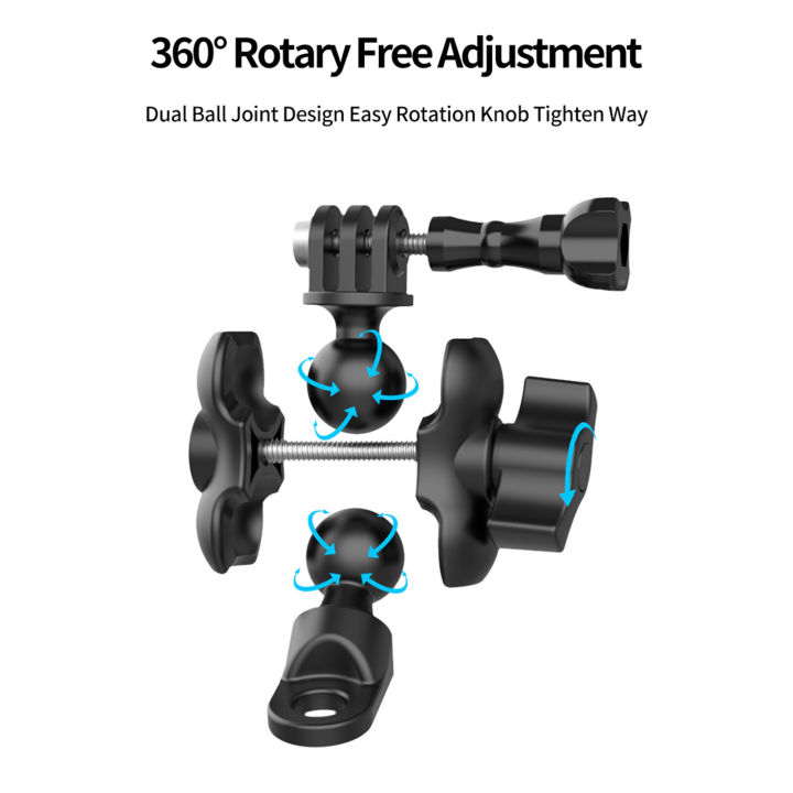 TELESIN%20Action%20Camera%20Motorcycle%20Rear-view%20Mirror%20Mounting%20Bracket%20360%C2%B0%20Rotation%20Action%20Camera%20Mount%20Adapter%20Replacement%20for%20GoPro%20Hero%209/8/7/6/5%20Sports%20Cameras%20-%20Image%206