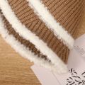 New Spliced Plush Fisherman Hat for Women Warmth Knitted Bucket Hat for Face Showing Small Wool Hat.