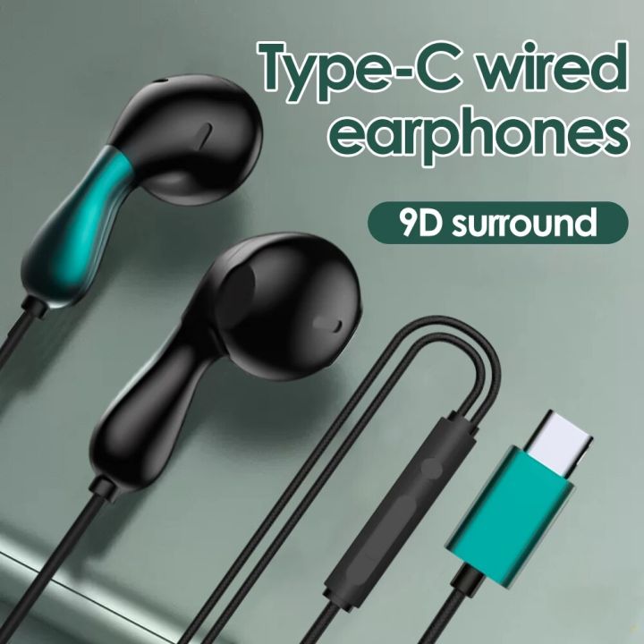 USB C Headphones Type C Wired Earbuds with Microphone Remote Control Noise  Cancelling Earphones for Android Samsung Xiaomi