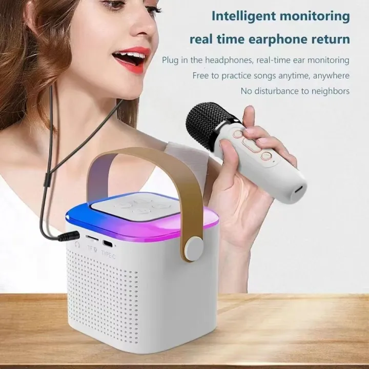 Y1%20Microphone%20Karaoke%20Machine%20Bluetooth%20Speaker%205.3%20System%20with%202%20Wireless%20Mics%20and%20RGB%20Light%20-%20Perfect%20for%20Home%20and%20Family%20Singing%20-%20Image%202