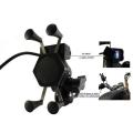 Bike / Motorcycle Mobile Holder With Charger-Black. 