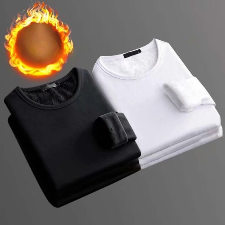 Thermal Underwear Top for Men Thick Thermal Shirt Long Sleeve Winter Inner Wear for Men Thermal Underwear