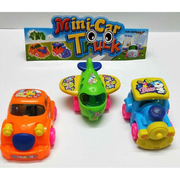 3 Pieces Multicolor Small Car Set Toy/ Colourful Push and Go Friction Toy Car/Baby Toy car Set