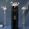 Hanfu headdress tassel step shaking hairpin antique style super fairy hair crown hairpin full set of ancient fairy hairpin. 