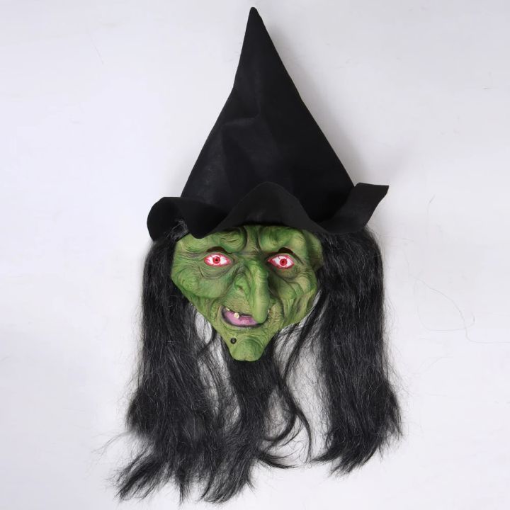 Halloween%20Horror%20Old%20Witch%20Mask%20with%20Hat%20Cosplay%20Scary%20Clown%20Hag%20Latex%20Masks%20Green%20Face%20Big%20Nose%20Old%20Women%20Costume%20Party%20Props%20-%20Image%205