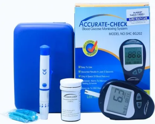 Premium Quality Accurate Check Blood Glucose Monitor Machine with 10 strip SHC-BG202 Same as picture
