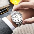 Light Up Watch Dial Full Luminous Face 40mm Easy Reader Steel Strap 3ATM.
